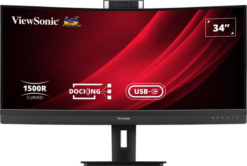 Viewsonic 34IN Uwqhd Curved Video Conferencing Monitor With Windows Hello Compatible IR Webcam, 100W USB C, Docking, 3440 X 1440 Resolution.